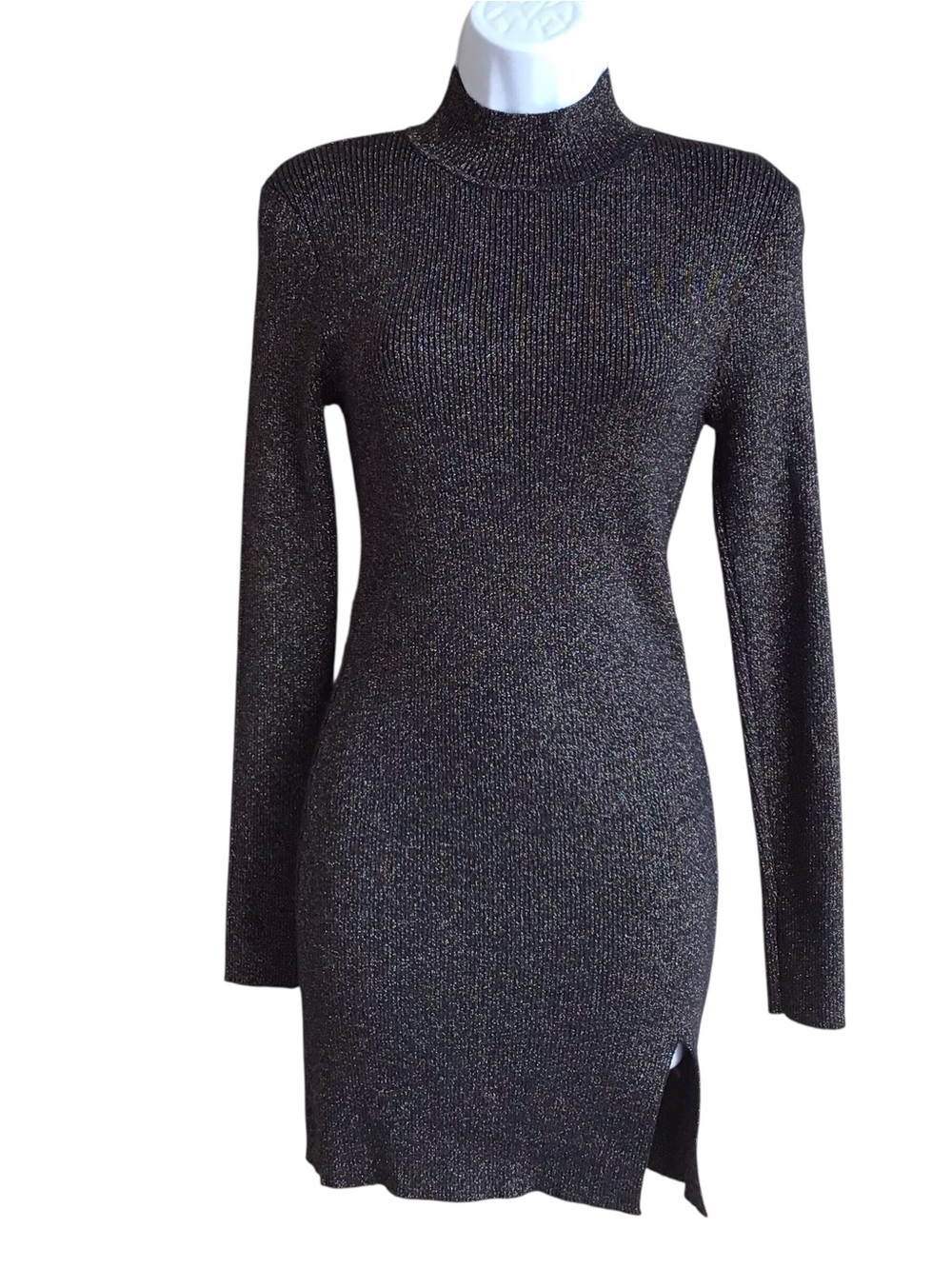 Lilyful Shimmer Bodycon Long Sleeve Mini Dress NEW